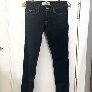 Hollister super skinny jeans , 7R, W28, dark wash, mid rise